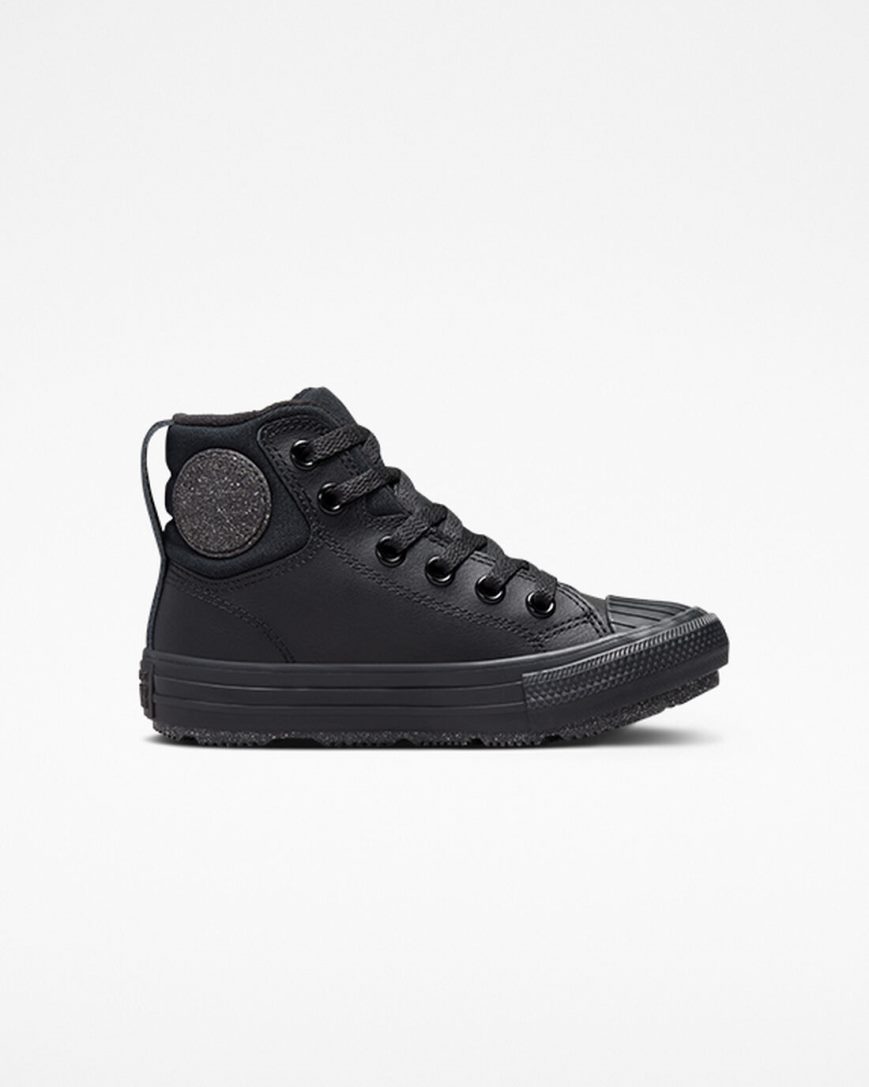 Zapatillas Altas Converse Chuck Taylor All Star Berkshire Boot Cuero Niño Negras Gris | PE 4L0P72